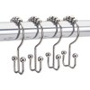 Amazer Shower Curtain Rings, Rust-Resistant Metal Double Shower Hooks for