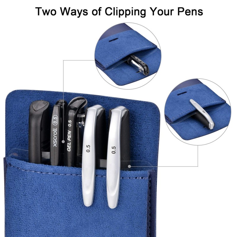 CACTURISM Pocket Protector, 4 Pack Premium PU Leather Men Women