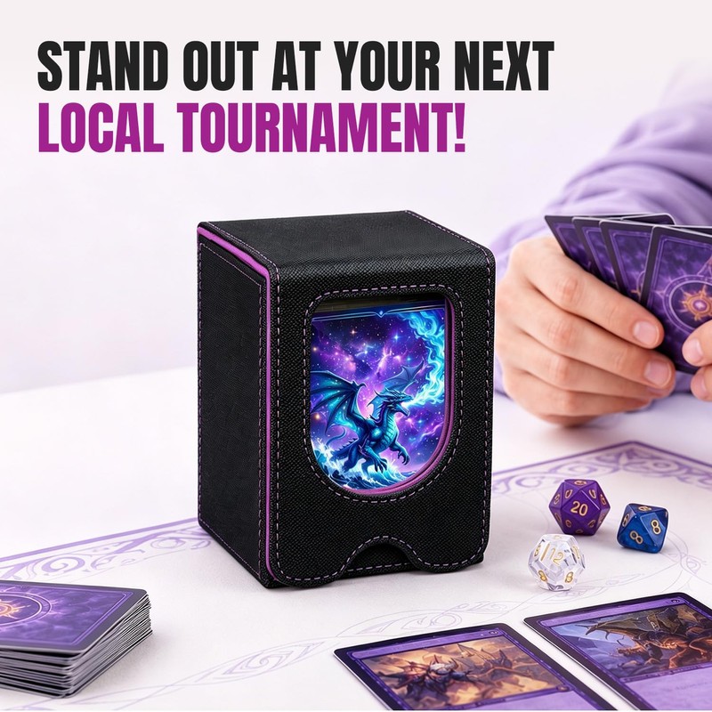 Mcbazel TCG Deck Box with Display Window, 5 Dividers, Holds