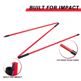 Goashpeaot Collapsible Golf Alignment Sticks 3 Pack, 40" Porfessional Alignment Sticks for Swing Trainer, Putting, Aiming Practice (Red)