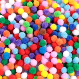 AiQInu Pack of 2000 Mini Pompoms Colourful, 10 mm Pompoms for Crafts Making, DIY Creative Crafts, Colourful Crafts, Nursery Crafts