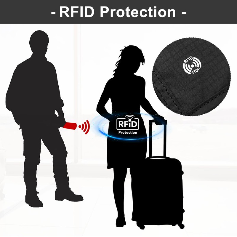 Travel Neck Wallet HADEEONG Slim Travel Pouch with RFID Blocking