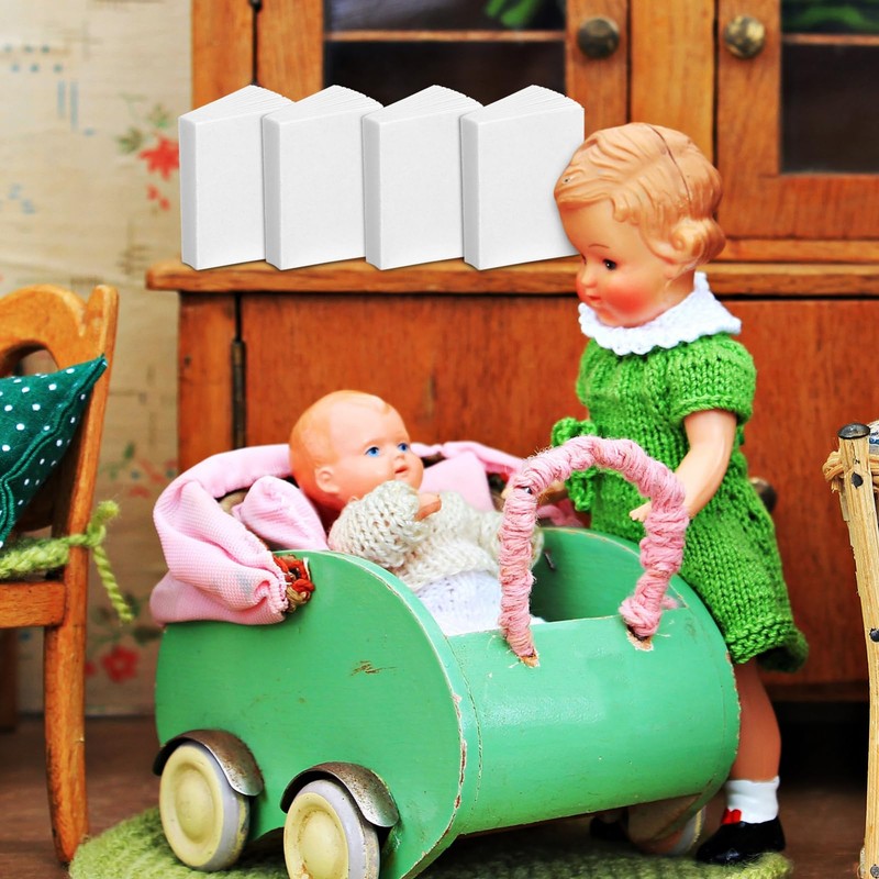 Gatuida 50Pcs Blank Mini Books, White Miniature Books for Dollhouse,