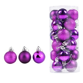 WAWJ 24 Pieces / Pack Christmas Tree Pendant Ornaments Baubles Christmas Tree Decoration Ball 4 cm Plastic Gift for Xmas Holiday