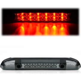 PIT66 LED 3rd Brake Lights Compatible with 2001-2004 Nissan Frontier Rear High Mount Stop Parking Lights Assembly Third Brake Cargo Lamps White housing Smoky Lens