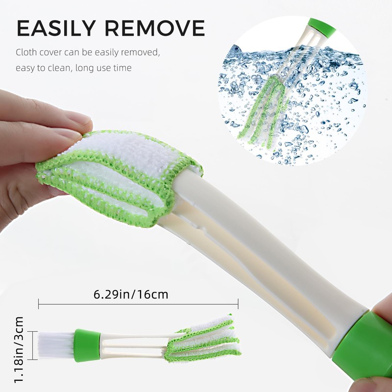 4Pcs Window Venetian Blind Cleaner Duster Tool,Washable 7 Fingers Dusting