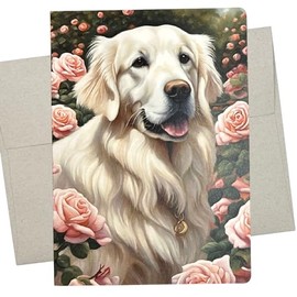 Whitman and Daughter Beautiful Golden Retriever Greeting Card, Dog Birthday Card (1 Premium Card, 5X7 Inch) blank inside for all occasions like Mother's Day, Valentine's Day - 585