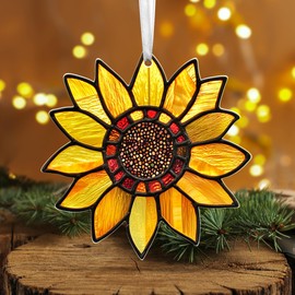 ARVEXO Sunflower Gifts for Women Men - Acrylic Christmas Ornaments 2025 for Tree Decorations - Sunflower Decor Christmas Decorations, Boho Gifts for Women Girl Mom Grandma, Flower Ornaments for Tree