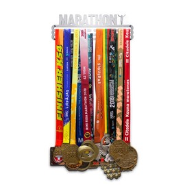 United Medals MARATHON Sport Medal Hanger Display | Stainless Steel Medal holder | Awards display rack for up to 30 medals