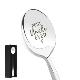 Uncle Gifts for Uncle Gift Best Uncle Gifts Uncle Valentines Gifts for Uncles Coffee Lovers Tea Lovers Stainless Steel Spoon with Gift Box Uncle Presents Uncle Birthday Gifts from Nephew Niece