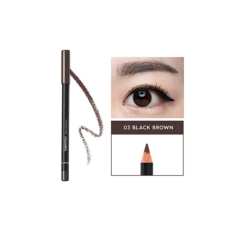 [The SAEM] Saemmul Wood Eyebrow Pencil 0.06oz, 03 Black Brown