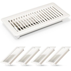 OSMOFUZE Floor Register, 4 x 10 inch Vent Covers for Home Floor, Adjustable Air Vent Covers Ceiling Vent Magnetic PVC Screen Cover Filter Vent Screen Traps Debris, White 4 Pcs