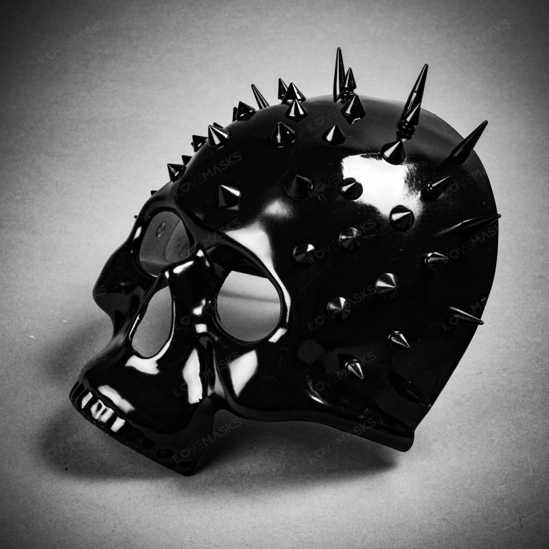 ILOVEMASKS Steampunk Spikes Skull Venetian Masquerade Half Face Mask -