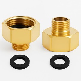Gas Hob Transfer Adapter 1/2 Inch Right to 1/4 Inch Right, Brass Gas Hose Adapter with Seal, Tap Extension for Gas Connection, Grill, Hob, Adapter 1/2 Inch Right to 1/4 Inch Right