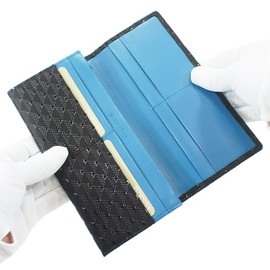 [Japanese Ware] Takane Long Wallet, Takane Bundle,, Takane 2808-01 Black Deer Leather x Black Lacquer Mt. Fuji Pattern