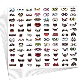 SerpizePaty 960Pcs Colorful Face Stickers, 48 Designs Cartoon Expression Eye Stickers for Crafts Cups Parties Scrapbook DIY Art Decorations