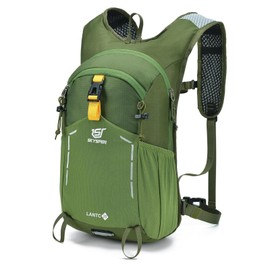 SKYSPER - Mochila de senderismo pequeña - Mochila de viaje de 15 l, mochila ligera resistente al agua, mochilas de senderismo para mujeres y hombres, Verde, Large, Viajes