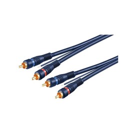 Goobay 50175 Car HiFi Stereo RCA Connector Cable, Double Shielded, Blue, 5 m Cable Length