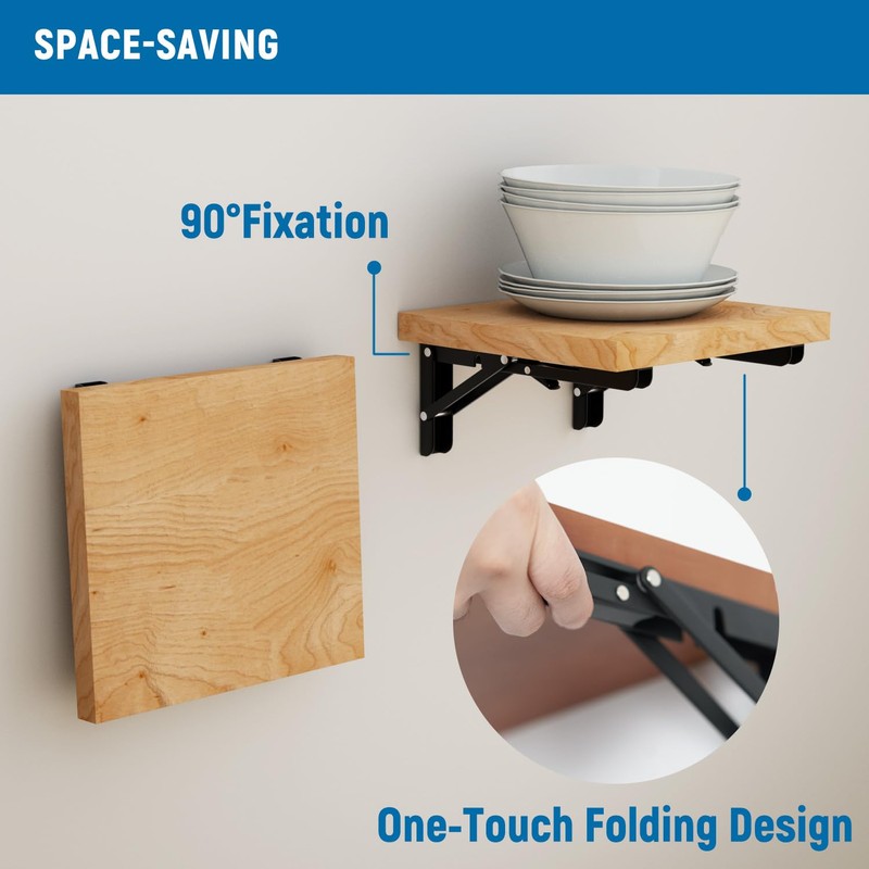 LEOPO 14 inch Folding Shelf Brackets, Heavy Duty Wall Mounted