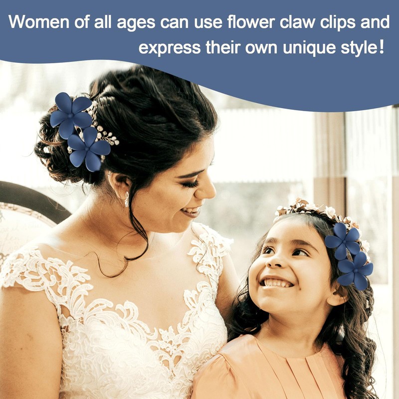 8pcs Flower Flat Hair Clips, Non Slip Matte Flat Claw