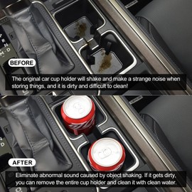 SMABEE 2PCS Center Console Organizer for 2024 2025 2026 Lexus GX 550, Cup Holder + Wireless Charging Protective Mat for GX550 Accessories Silicone Interior Black