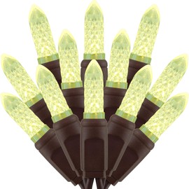 SWEET SHINE 140 Warm White Faceted One-Piece LED Christmas Lights, Pack of 2 Strands 70 Count 24 ft Brown Cord, High Waterproof UL Certified M6 Outdoor String Lights (Warm White M6)