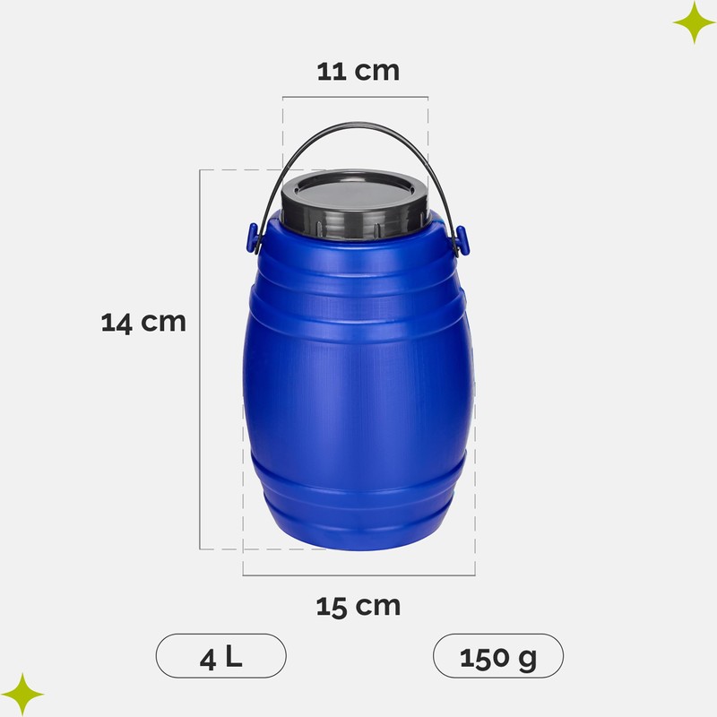 Garronda GD-0086 4 Litre Container with Lid, Feeding Bin, Wide
