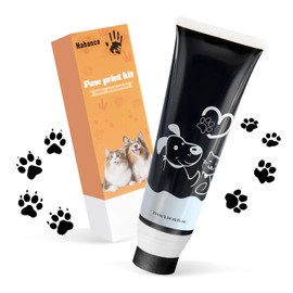 Nabance Paw Print Set Dog Cat with Squarepants Black 75 ml Non-Toxic and Washable Dog Paw Print Baby Print Set Gifts for Pets Making Fingerprints for Pets
