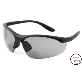 Calabria Rhino R91348 Bifocal Reading Safety Glasses Reader +1.50 Smoke Grey Wrap Around Protective Eyewear/Camouflage Pouch