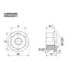 Osato 61614 Stainless Steel Flange Nut with Serate, For M6,