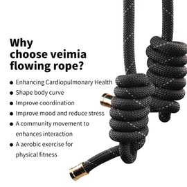 veimia Flow Rope for Fitness High Performance Double Woven Workout Rope Adjustable Flow Jump Rope for Men Women Training Indoor Outdoor Cardio Exercise Rope for beginner