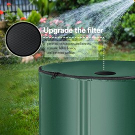 50 Gallon Collapsible Rain Barrel, Foldable Outdoor Water Tank with Faucet, with Filter and Spigot, for Garden Irrigation Water Storage