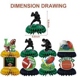 Smile Face Honeycomb Centerpieces Preppy Smile Face Party Decorations Happy Pastel Birthday Party Supplies for Colorful Rainbow Birthday Themed Bachelorette Party Decor Favor (football)