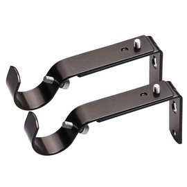 Curtain Rod Bracket Set of 2 for 7/8 or 1 Inch Rods, Adjustable - Oil Rubbed Bronze