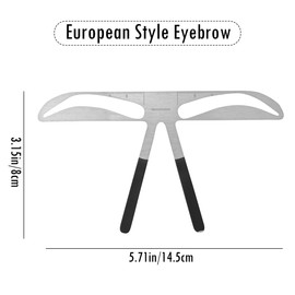 UPIQNG Eyebrow Ruler Three-point Positioning Eyebrow Stencil Stainless Steel Eyebrow Drawing Aid Eyebrow Measurement Balance Extension Ruler Makeup Accessory (Uplift shape)