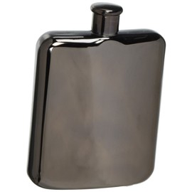 Oggi Plated Stainless Steel Mirror Finish Hip Flask, Silver