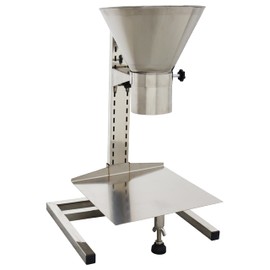 LGXEnzhuo 304 Stainless Steel Manual Filling Hopper with Adjustable Support Stand 3.9" Funnel Diameter 11.8x11.8 Platform Heavy-Duty for Powder Paste Liquid Granule Packaging