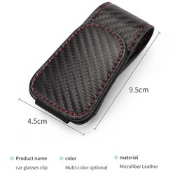CHOSMOYI Magnetic Leather Sunglass Holder for Car, Sunglasses Clip for Car Visor, Auto Interior Accessories Universal for Different Size Eyeglasses (Carbon Fiber)