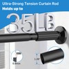 Tension Curtain Rod 51-166 Inch(4.25-13.83Ft), Extra Long Outdoor Tension Rod