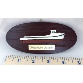 Blackway Boat Models HALF HULL BOAT MODEL, DRAKETAIL, CHESAPEAKE BAY WORKBOAT, SMALL SIZE (5 INCHES)