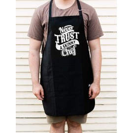 ApronMen, Skinny Chef Out Adjustable BBQ Apron for Men, Black, One Size