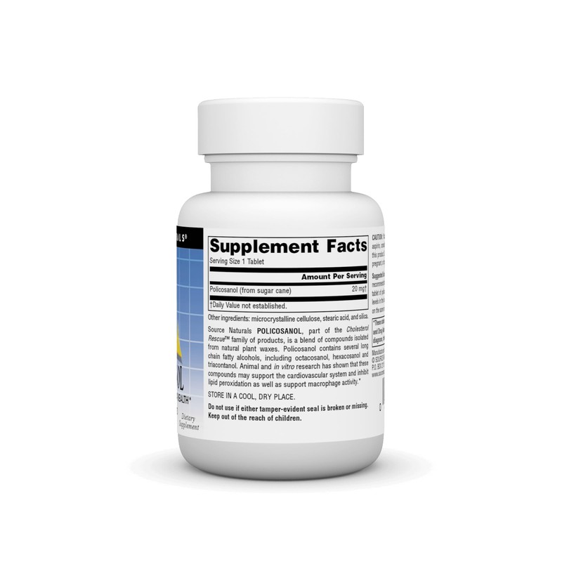 Source Naturals Policosanol, Supports Cardiovascular Health* 20 Mg Tablet, 30