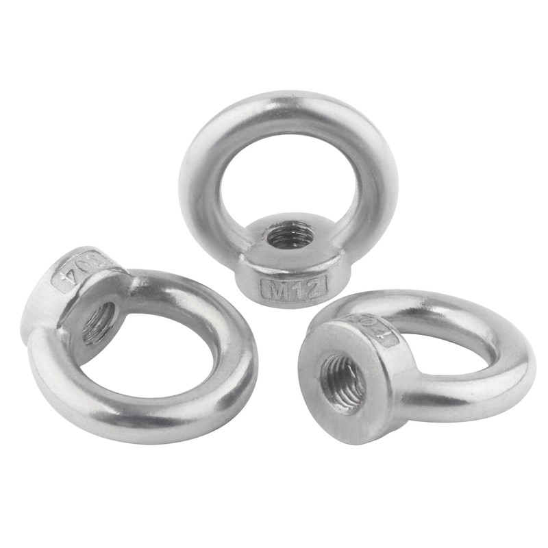 TIOMIOSEA Ring Nut M12, 304 Stainless Steel Threaded Eye Nut