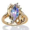N/A 14K GOLD GP MARQUISE CUT AURORA BOREALIS CRYSTAL ACCENT
