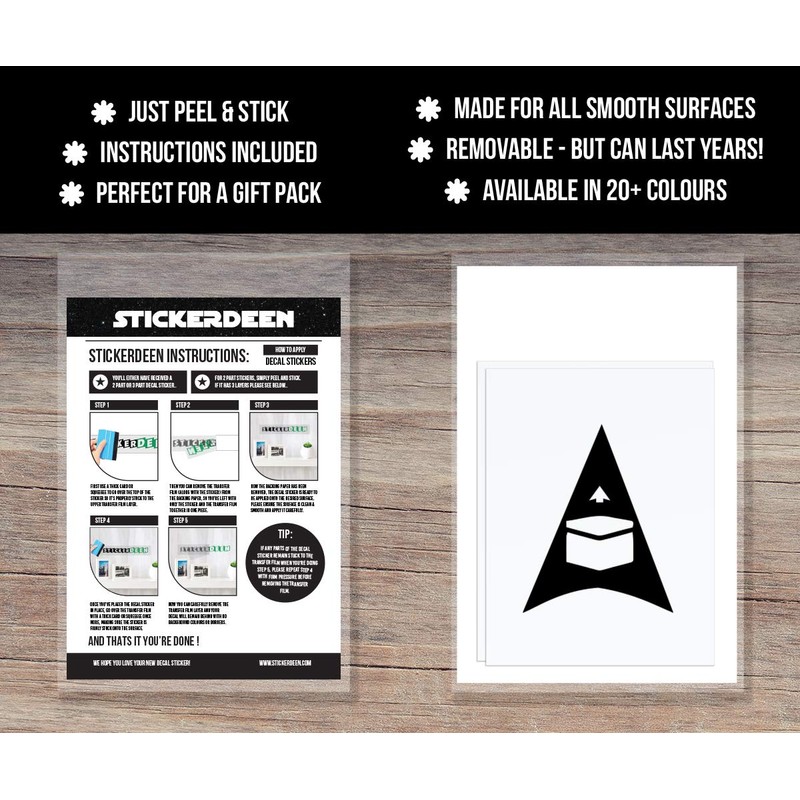 Qibla Direction Pointer (2pk) - Wall/Ceiling Decal Sticker (S005M) (Black)