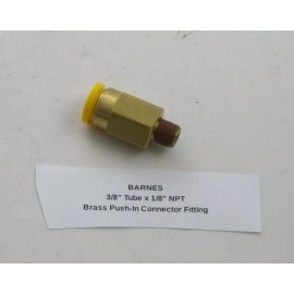 BARNES 3/8" Tube x 1/8" NPT Push-In Brass Connector Fitting - Prepaid Shipping