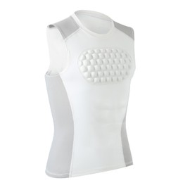 ACEWAVE Youth Baseball Chest Protector Compression Shirt, Heart Sternum Guard w/12 mm EVA Pads for Softball Football Lacrosse Rugby