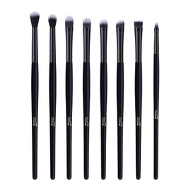 MSQ 8pcs Eyeshadow Brushes Professional Eye Makeup Brush Set Eye Makeup Brushes for Concealer Eyeliner Eyelash Eyebrow Blending Contour Black