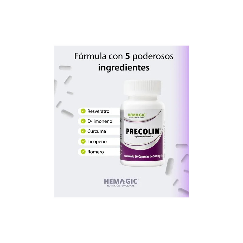 Suplemento en cápsula Hemagic Minerales/Vitaminas de PRECOLIM x 30g