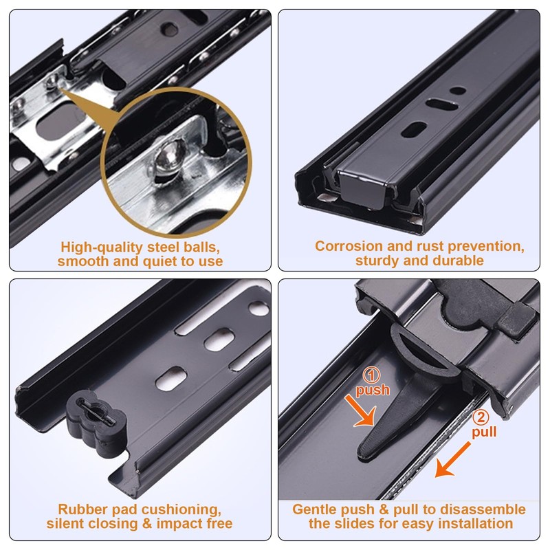 11 inch Drawer Slide Full Extension Triple-Fold Ball Bearing Drawer